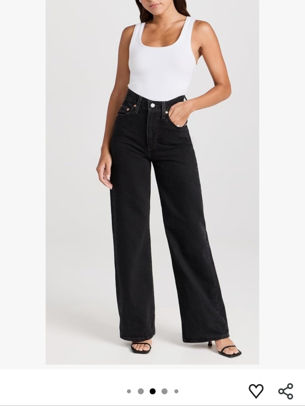 Levi's Black High-Rise Wide Leg Jeans - Picture 6 of 7